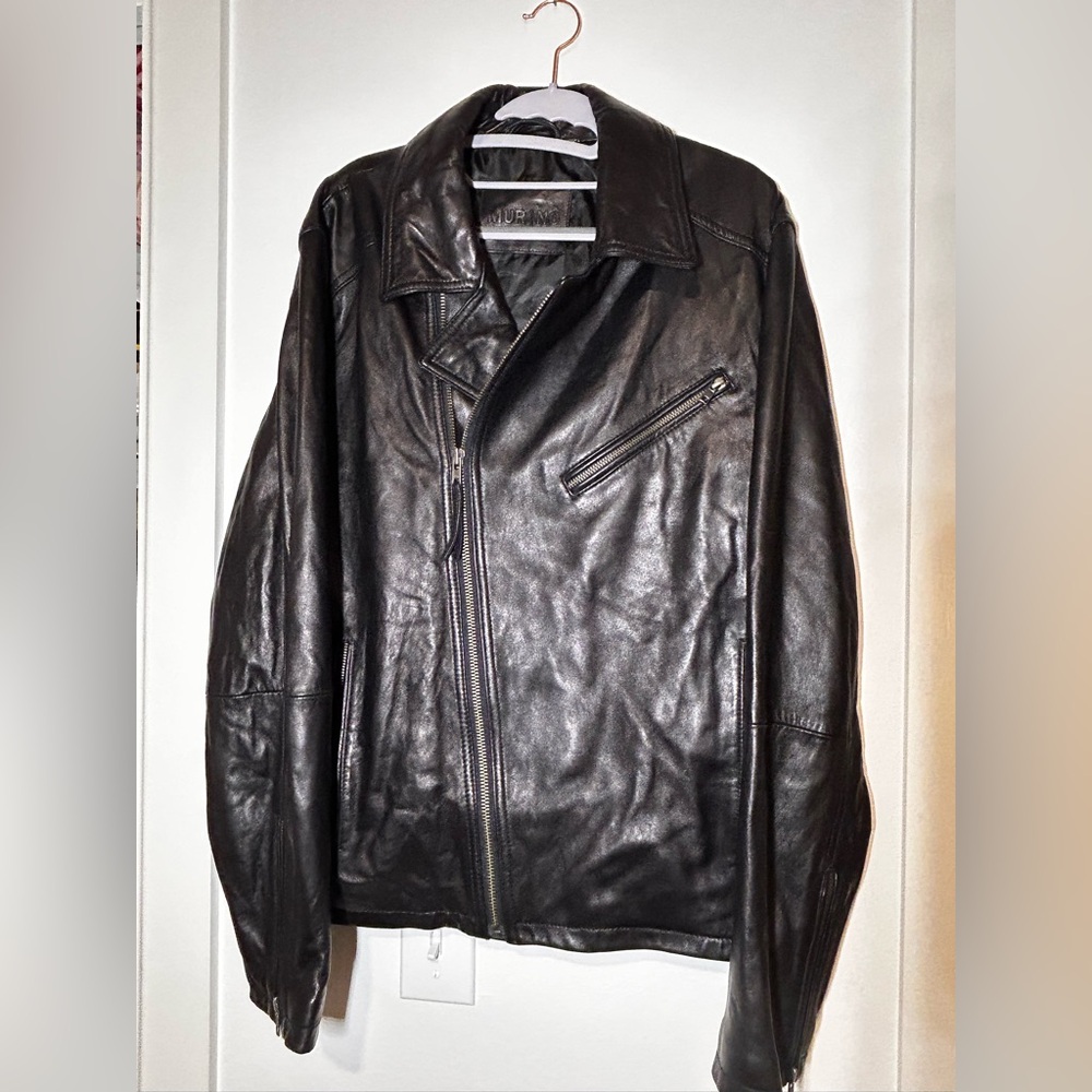Men's Murano Lambskin Black Leather Jacket